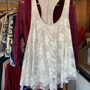 Racer back crop top lace